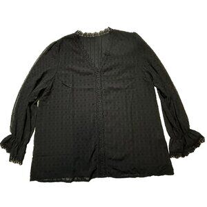 Unbranded Top 1X Bishop Sleeve Semi Sheer Goth Wimsigoth Fairy Grunge Romantic